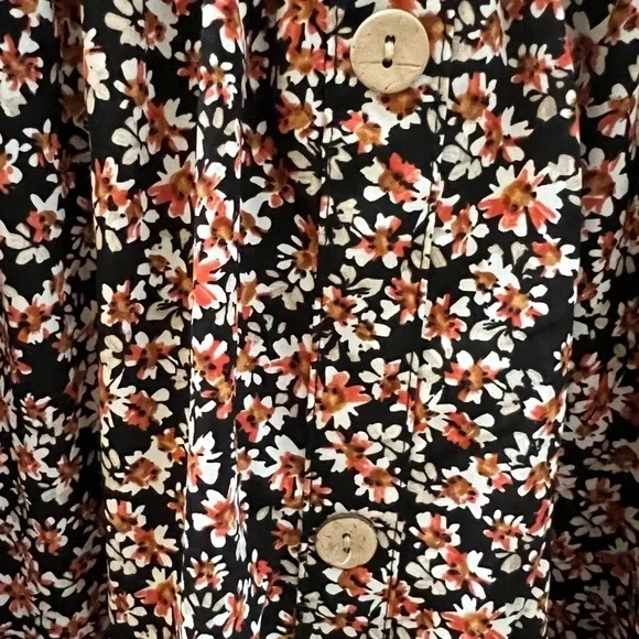 SHEIN maternity dress black top floral stretches comfortably for pregnancy Large - Picture 5 of 6